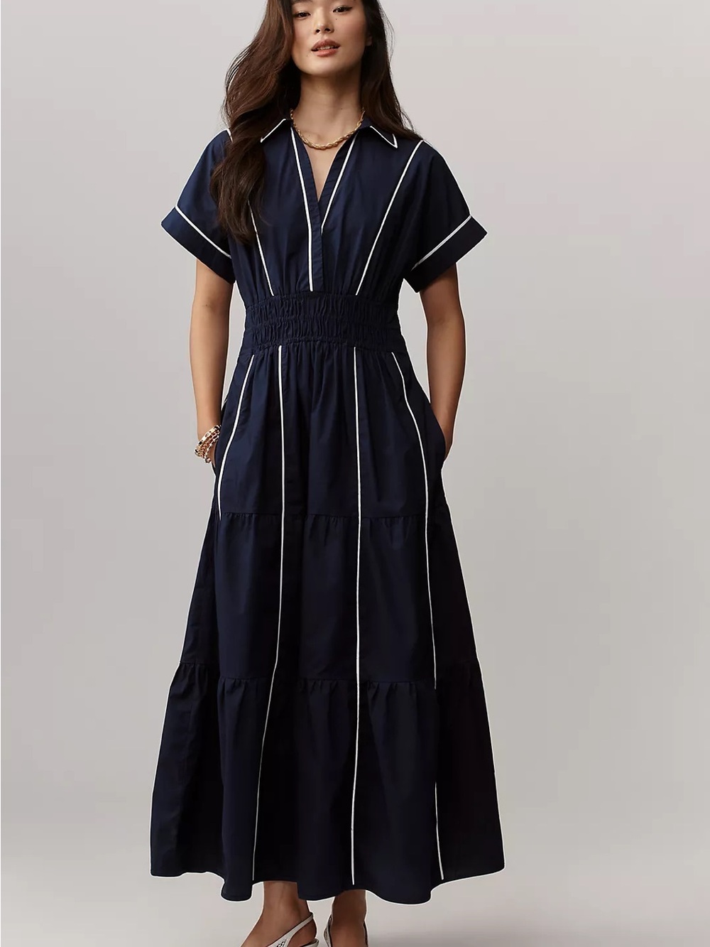 Anthropologie Somerset Maxi Dress Shirt Dress Edition M FLAW